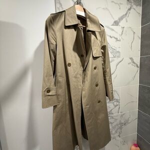 Classic Khaki Trench Coat - Women's Double-Breasted Jacket